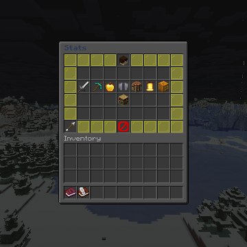 The stats menu in game